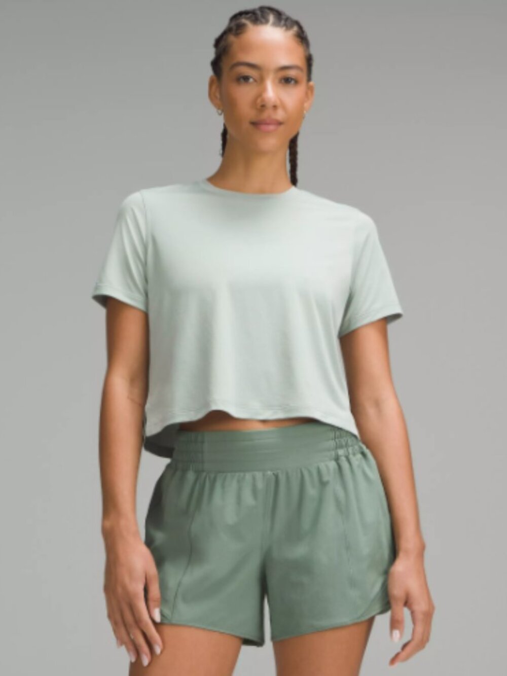 Lululemon Ultralight Waist-Length T-Shirt in Jade Grey